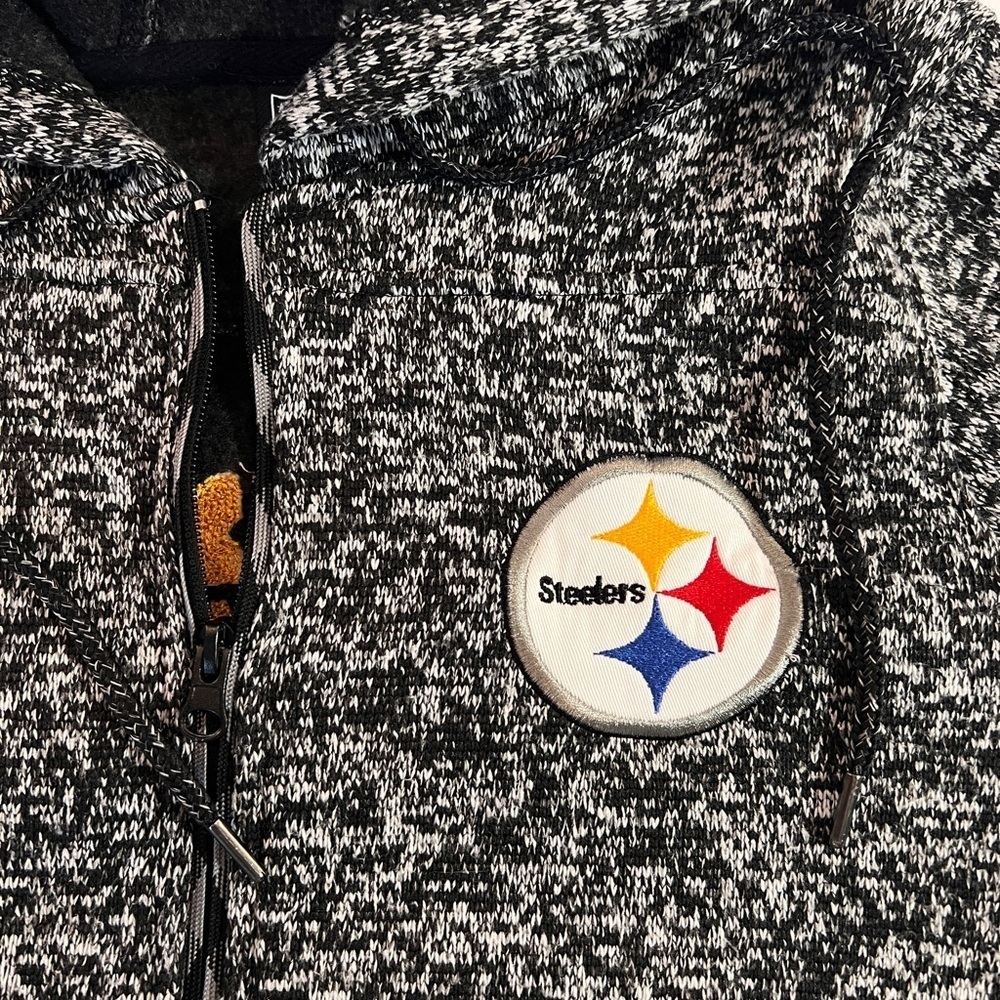 Pittsburgh Steelers Zip Hoodie - Bkack/grey - Size Small - Picture 4 of 11
